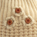 Beige - Back - FLOSO Ladies-Womens Winter Ribbed Beanie Hat With Floral Pattern