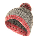 Pink-Grey - Front - FLOSO Mens - Womens Unisex Two-Tone Winter Bobble Beanie Hat
