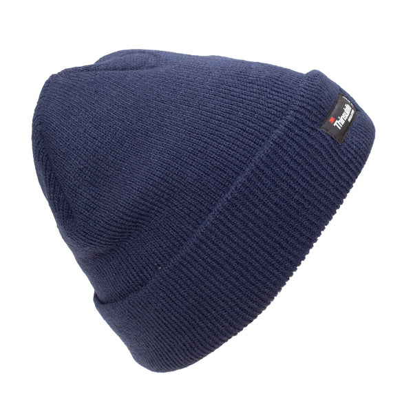 Navy - Front - FLOSO Kids-Childrens Knitted Winter-Ski Hat With Thinsulate Lining (3M 40g)