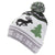 White-Green - Front - FLOSO Mens Knitted Christmas Fairisle Pattern Winter Bobble Hat