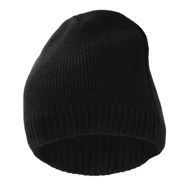Black - Back - FLOSO Mens Plain Thinsulate Thermal Knitted Waterproof Winter Hat
