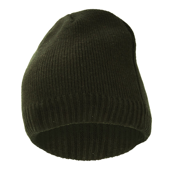 Olive - Back - FLOSO Mens Plain Thinsulate Thermal Knitted Waterproof Winter Hat