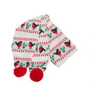 White-Red-Green-Brown - Lifestyle - FLOSO Womens-Ladies Christmas Robin Winter Hat, Scarf & Mittens Set