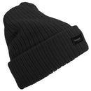 Black - Front - Floso Womens-Ladies Rib Knit Thinsulate Winter Hat