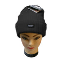 Black - Back - Floso Womens-Ladies Rib Knit Thinsulate Winter Hat