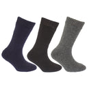 Black-Navy-Grey - Front - FLOSO Childrens-Kids Unisex Premium Plain Winter Thermal Socks (Pack Of 3)