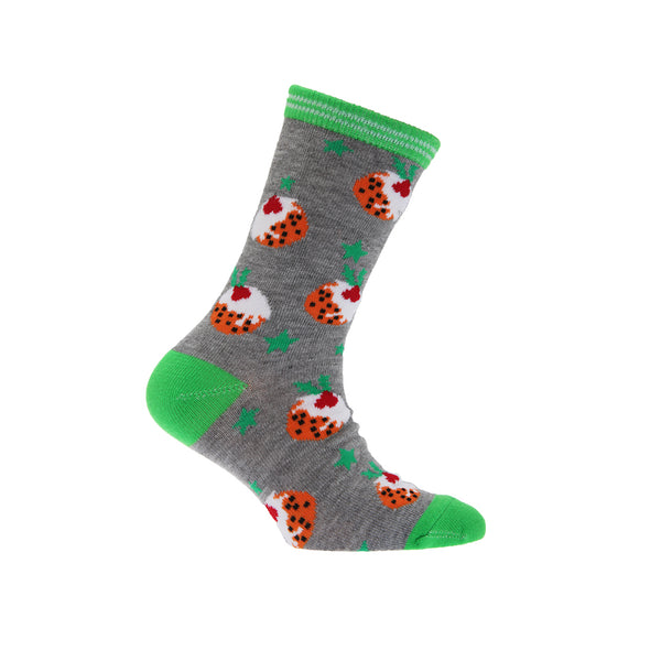 Red-Grey-Green - Back - FLOSO Childrens-Kids Christmas Character Novelty Socks (Pack Of 4)