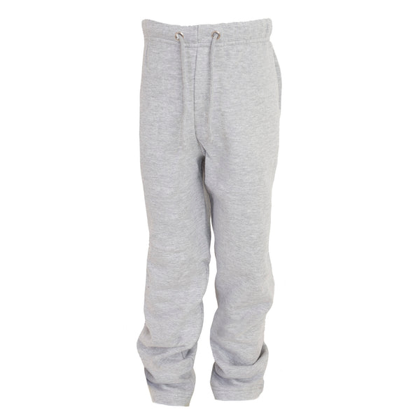 Grey - Front - FLOSO Kids Unisex Jogging Bottoms-Pants - School Wear Range (Open Cuff)