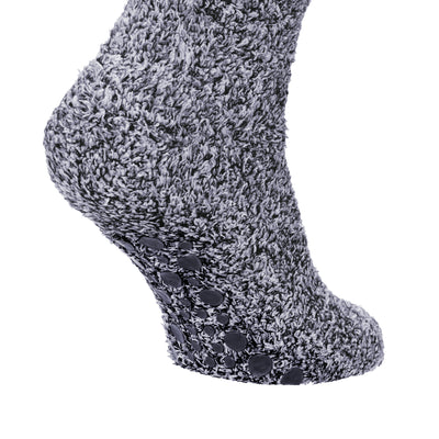 Navy - Back - FLOSO Mens Warm Slipper Socks With Rubber Non Slip Grip