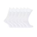 White - Back - FLOSO Mens Plain 100% Cotton Socks (Pack Of 6)