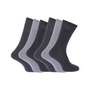 Shades of Grey - Back - FLOSO Mens Plain 100% Cotton Socks (Pack Of 6)