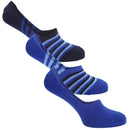 Blue-Black - Front - Floso Mens Invisible Trainer Socks (Pack Of 3)
