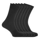 Black - Front - FLOSO Mens Ribbed 100% Cotton Socks (6 Pairs)
