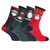 Red-Navy-Green - Front - FLOSO Mens Christmas Character Design Novelty Socks (4 Pairs)