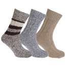 Assorted - Front - Floso Unisex Adults Wool Rich Socks (3 Pairs)