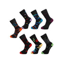 Multicoloured - Front - Floso Mens Arcade Socks (7 Pairs)