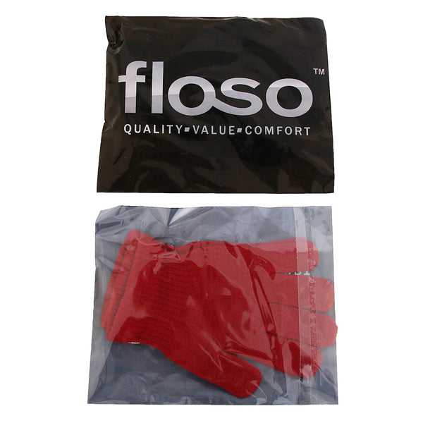 Red - Back - FLOSO Unisex Magic Gloves