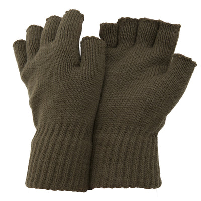 Bottle Green - Front - FLOSO Mens Fingerless Winter Gloves