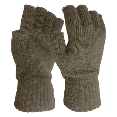 Bottle Green - Back - FLOSO Mens Fingerless Winter Gloves