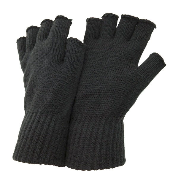 Charcoal - Front - FLOSO Mens Fingerless Winter Gloves