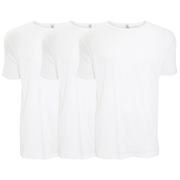 White - Front - FLOSO Mens Interlock Underwear T-Shirt (Pack Of 3)