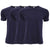 Navy - Front - FLOSO Mens Interlock Underwear T-Shirt (Pack Of 3)