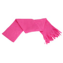 Pink - Front - FLOSO Ladies-Womens Plain Thermal Fleece Winter-Ski Scarf With Fringe