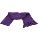 Purple - Front - FLOSO Ladies-Womens Plain Thermal Fleece Winter-Ski Scarf With Fringe