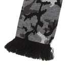 Grey - Back - FLOSO Unisex Camouflage Knitted Winter Scarf With Fringe