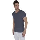 Charcoal - Side - FLOSO Mens Thermal Underwear Short Sleeve Vest Top (Viscose Premium Range)