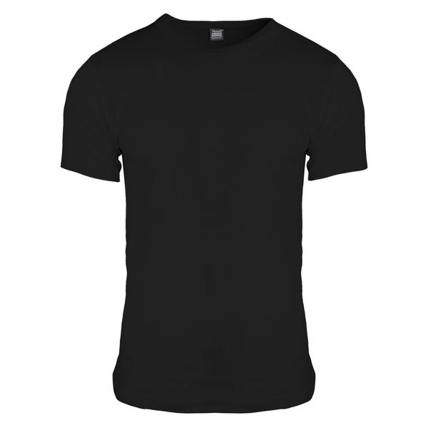 Black - Front - FLOSO Mens Thermal Underwear Short Sleeve Vest Top (Viscose Premium Range)