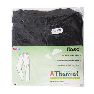 Charcoal - Back - FLOSO Unisex Childrens-Kids Thermal Underwear Long Johns-Pants