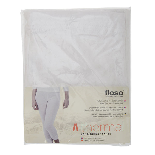 White - Back - FLOSO Ladies-Womens Thermal Underwear Long Jane-Johns (Standard Range)