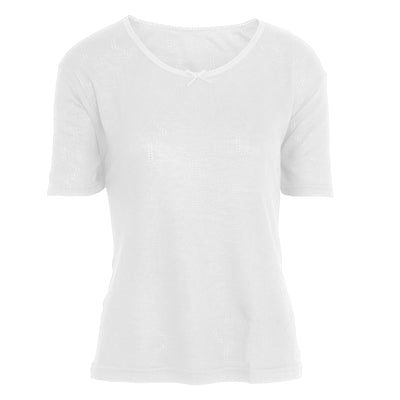 White - Front - FLOSO Ladies-Womens Thermal Underwear Short Sleeve T-Shirt (Viscose Premium Range)