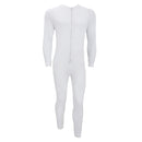 White - Front - FLOSO Mens Thermal Underwear All In One Union Suit With Rear Flap (Standard Range)