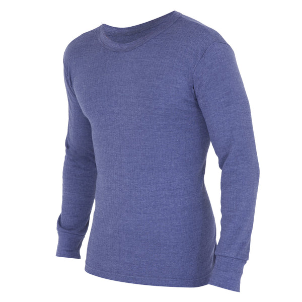 Denim - Back - FLOSO Mens Thermal Underwear Long Sleeve T Shirt Top (Standard Range)