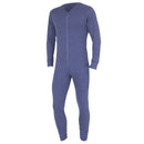 Denim - Front - FLOSO Mens Thermal Underwear All In One Union Suit