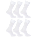 White - Front - FLOSO Womens-Ladies Plain 100% Cotton Socks (Pack Of 6)