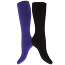 Purple-Black - Back - Floso Womens-Ladies Thermal Winter Wellington-Welly Boot Socks (2 Pairs)