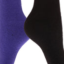 Purple-Black - Side - Floso Womens-Ladies Thermal Winter Wellington-Welly Boot Socks (2 Pairs)