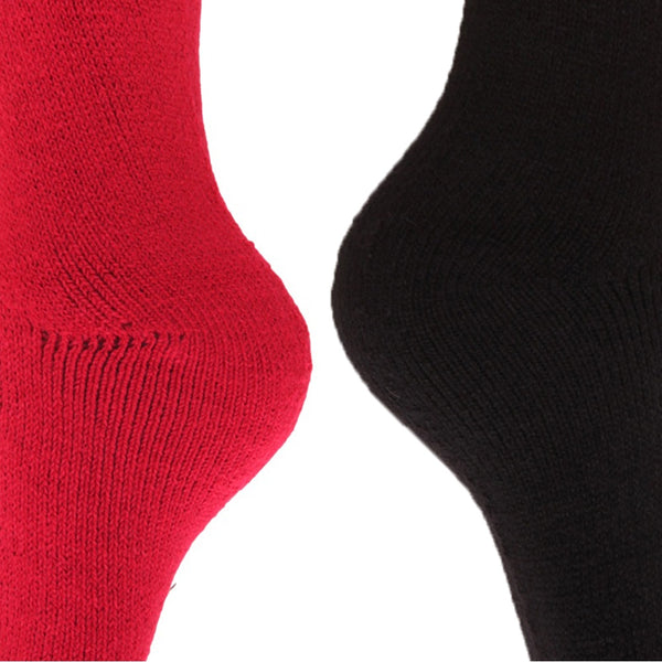 Pink-Black - Side - Floso Womens-Ladies Thermal Winter Wellington-Welly Boot Socks (2 Pairs)