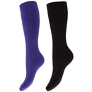 Purple-Black - Front - Floso Womens-Ladies Thermal Winter Wellington-Welly Boot Socks (2 Pairs)