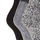Grey - Back - FLOSO Ladies-Womens Thermal Thick Chunky Wool Blended Socks (Pack Of 3)