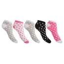 Hearts - Front - Floso Womens-Ladies Trainer Socks (Pack Of 5)