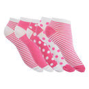 Pink - Back - Floso Womens-Ladies Trainer Socks (Pack Of 5)
