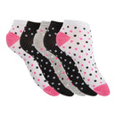 Polka Dots - Back - Floso Womens-Ladies Trainer Socks (Pack Of 5)