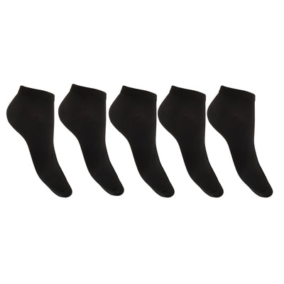 Black - Front - Floso Womens-Ladies Trainer Socks (Pack Of 5)