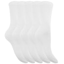 White - Front - Floso Womens-Ladies Plain Socks (Pack Of 5)