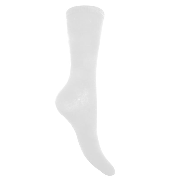 White - Back - Floso Womens-Ladies Plain Socks (Pack Of 5)
